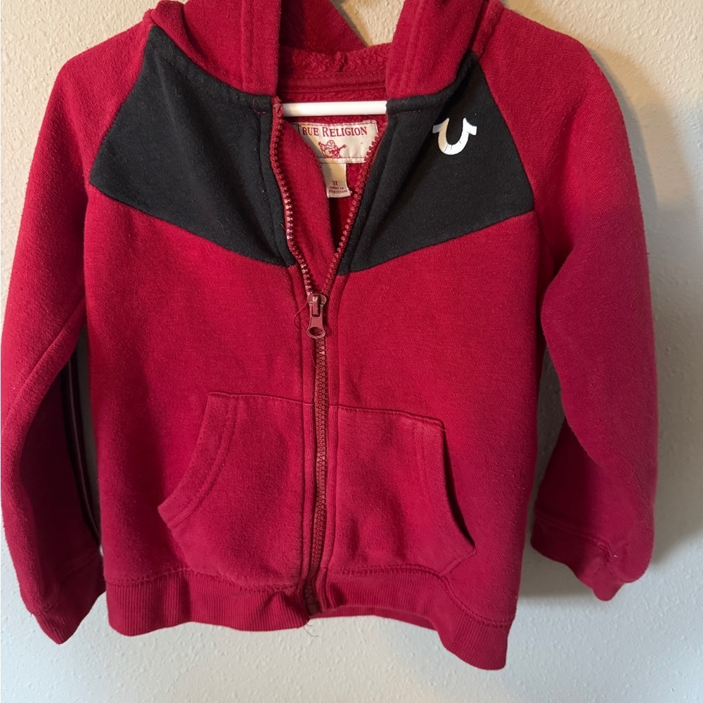 True Religion Kids Red and Black Hoodie